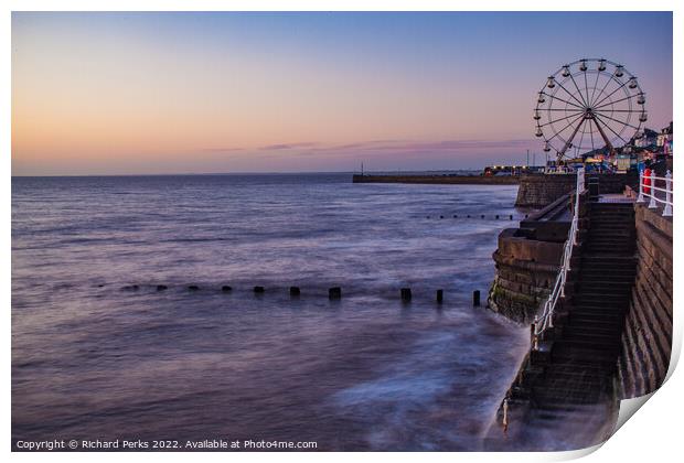 Winter morning at Bridlington seafront Print by Richard Perks