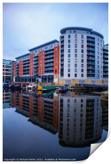 Leeds Dockland reflections Print by Richard Perks