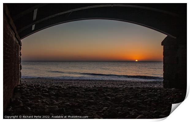 Under the bridge at Bridlington Print by Richard Perks