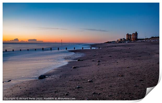 Withernsea Beach seascape Print by Richard Perks