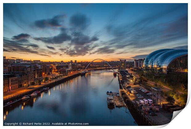 Daybreak over Newcastle Print by Richard Perks