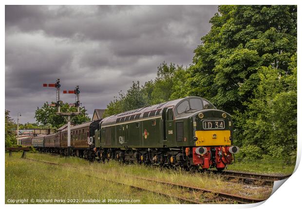 Heritage diesel leaving Ramsbottom Print by Richard Perks