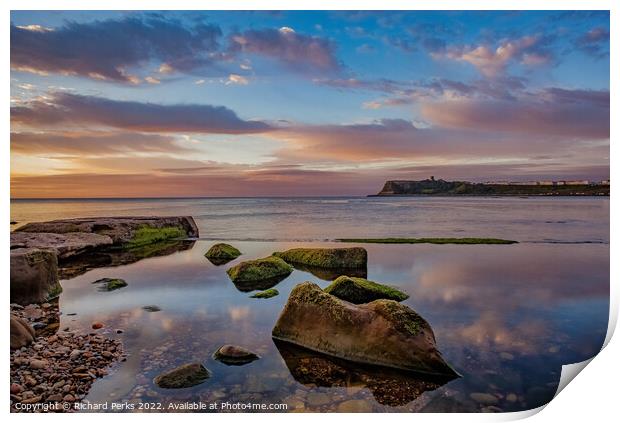 Scarborough North Bay reflections Print by Richard Perks