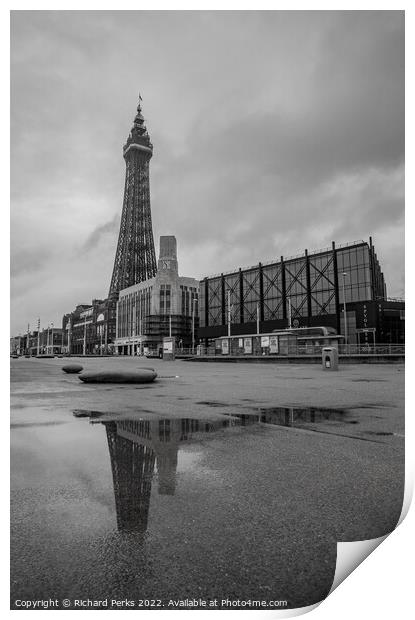 Blackpool Tower Reflections Print by Richard Perks