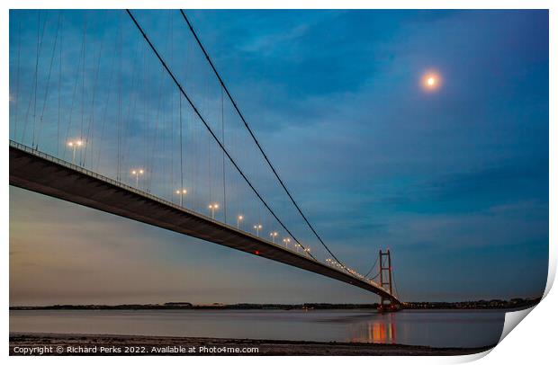 Moonlit reflections over the Humber Print by Richard Perks