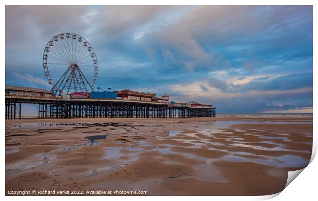 Blackpool central Pier before the storm Print by Richard Perks