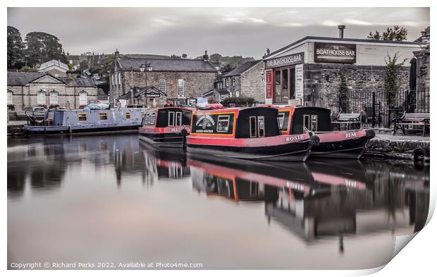 Rosie and Jim at the Boathouse Bar - Skipton Print by Richard Perks