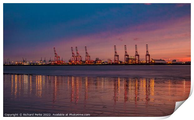 Liverpool Seaforth Dock reflections Print by Richard Perks