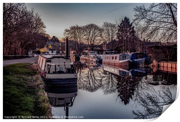 Early Morning on the Leeds-liverpool canal - Rodle Print by Richard Perks