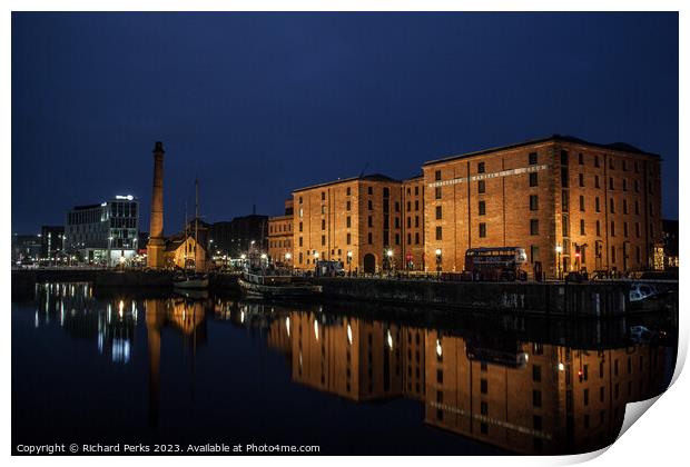 Albert Dock and Pump House Liverpool Print by Richard Perks