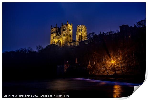 Durham Cathedral Twilight Print by Richard Perks