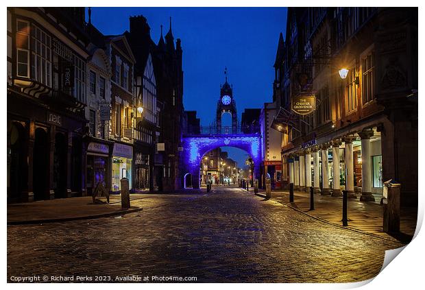 Chester Eastergate clock Print by Richard Perks