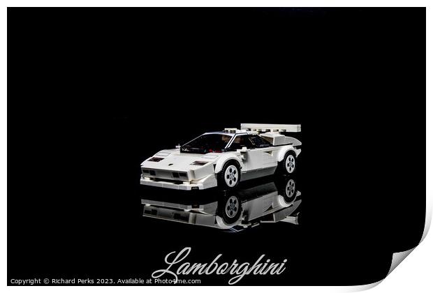 Lamborghini Reflections Print by Richard Perks
