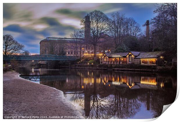 Winter Days at Salts Mill and The Boathouse Inn Print by Richard Perks