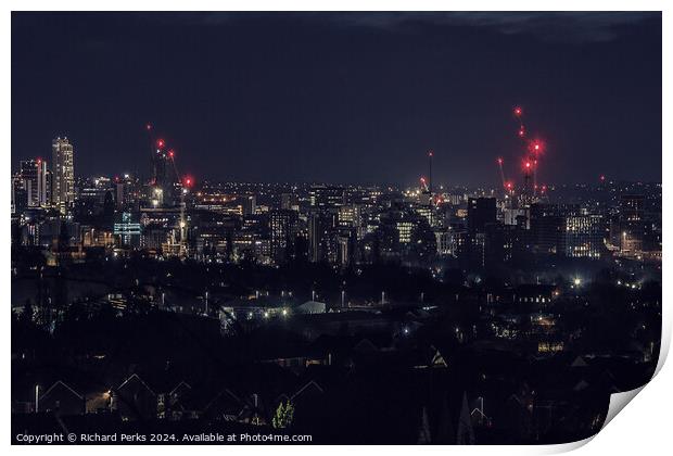 Leeds City Skyline Print by Richard Perks