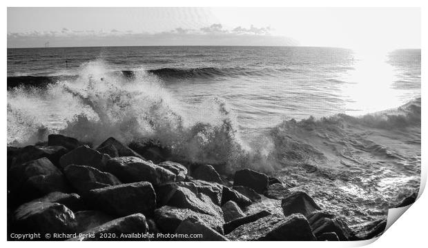 withernsea waves Print by Richard Perks