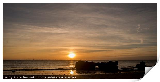 sunrise over the boxes Print by Richard Perks