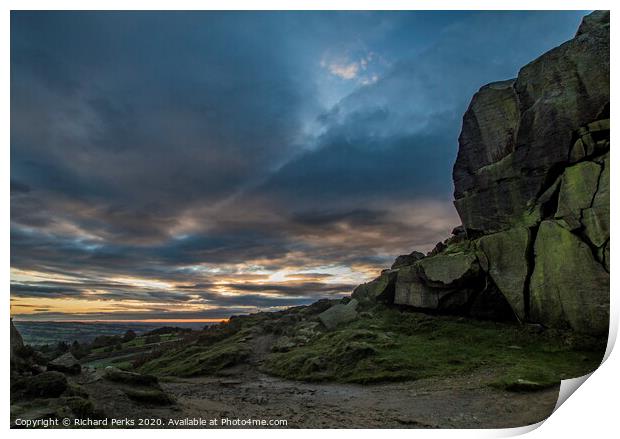 daybreak in the cow and calf Print by Richard Perks