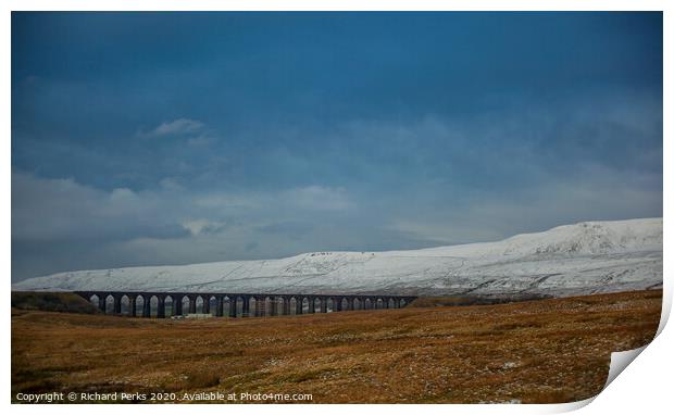 Ribblehead in the snow Print by Richard Perks