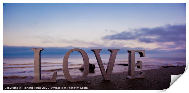 Love on Blackpool beaches Print by Richard Perks