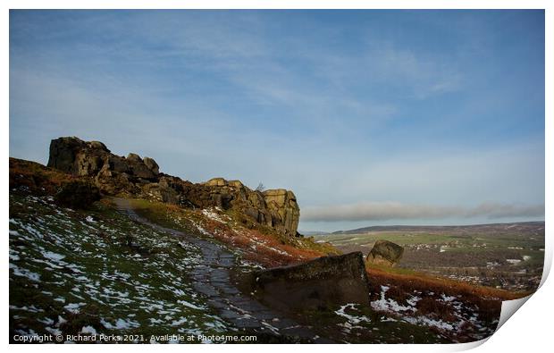 Morning Sun on the calf - Ilkley Print by Richard Perks