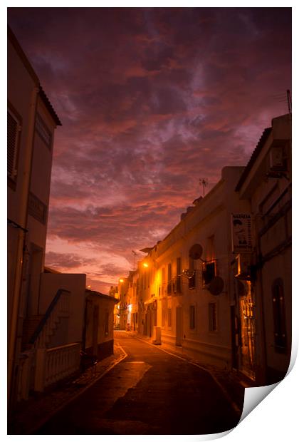 EUROPE PORTUGAL ALGARVE CABANAS TOWN Print by urs flueeler