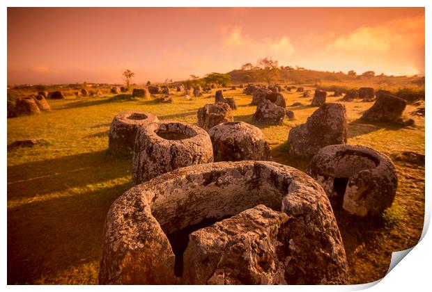 LAO PHONSAVAN PLAIN OF JARS Print by urs flueeler