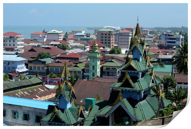 ASIA MYANMAR MYEIK CITY Print by urs flueeler
