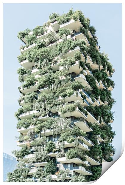 Bosco Verticale in Milan, Vertical Forest Concept Print by Radu Bercan