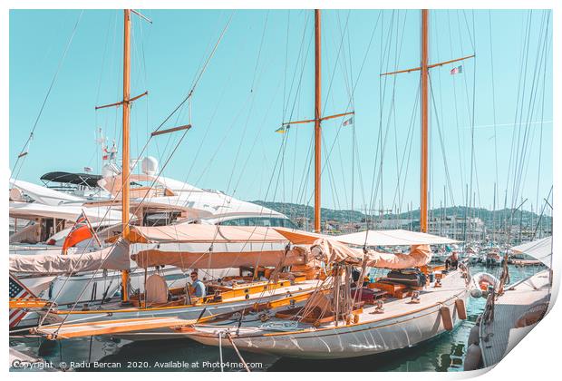 Luxurious Yachts And Boats In Cannes, Travel Print Print by Radu Bercan