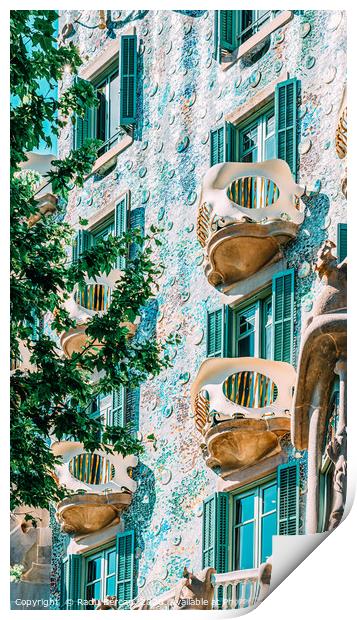 Casa Batllo, Antoni Gaudi Architecture, Barcelona Print by Radu Bercan