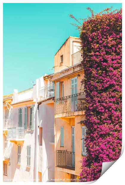 Cannes City, Urban Architecture, Charming Houses Print by Radu Bercan