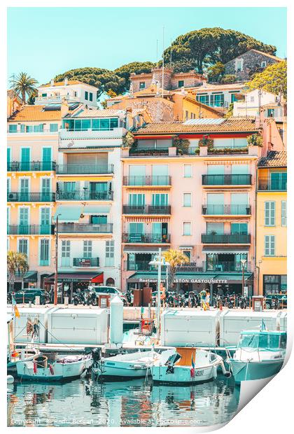 Cannes Downtown City Skyline, French Riviera Port Print by Radu Bercan