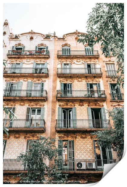 Barcelona City Architecture, Spain Building Facade Print by Radu Bercan