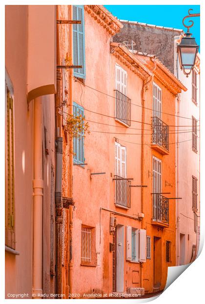 Cannes City Architecture, Orange Charming House Print by Radu Bercan