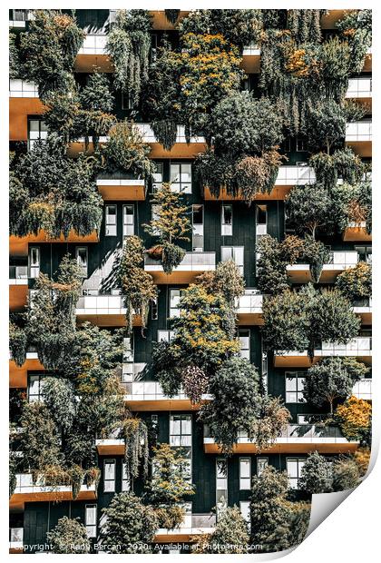 Bosco Verticale Natural Tree Tower, Milan Italy Print by Radu Bercan