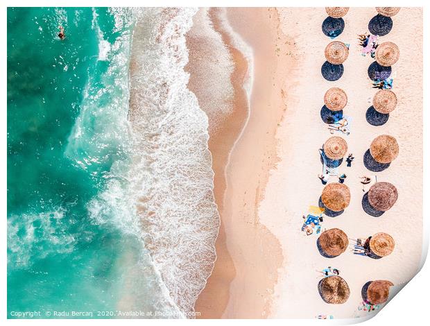 Aerial Beach Print, Emerald Turquoise Ocean Beach Print by Radu Bercan