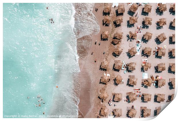 Aerial Beach Art Print, Summer Vibes Print, Blue Sea Photography Print by Radu Bercan