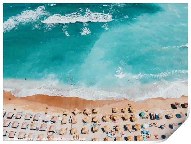 Ocean Waves Art Print, Aerial Blue Ocean Print, Summer Vibes Print by Radu Bercan