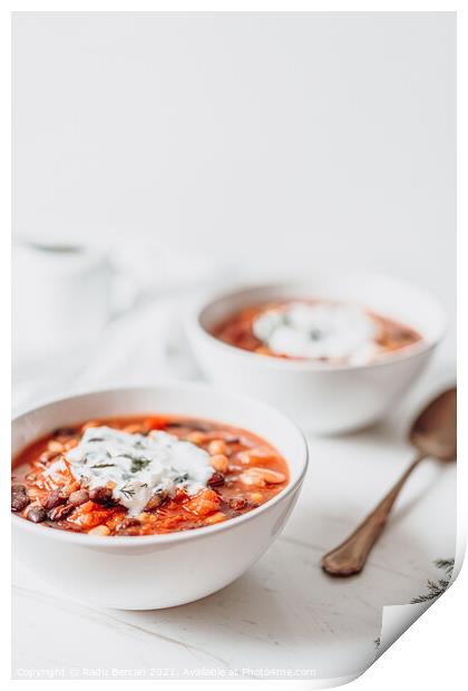 Vegetable Chili Bean Stew With Red Kidney Beans Print by Radu Bercan