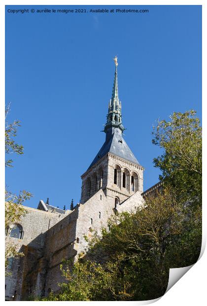 Abbey of Mont Saint-Michel Print by aurélie le moigne