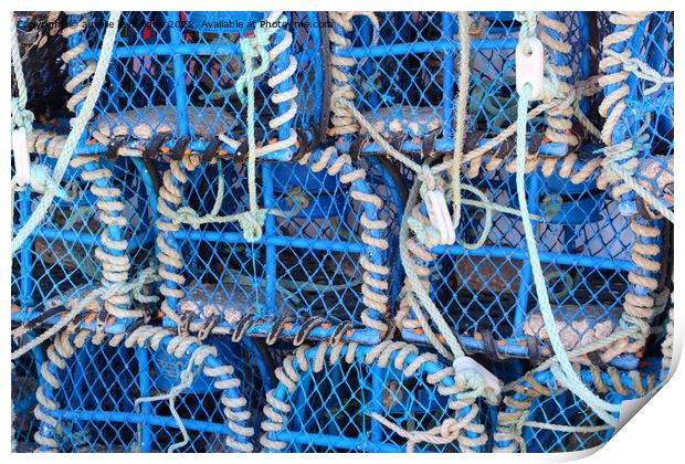 Heap of lobster pots Print by aurélie le moigne