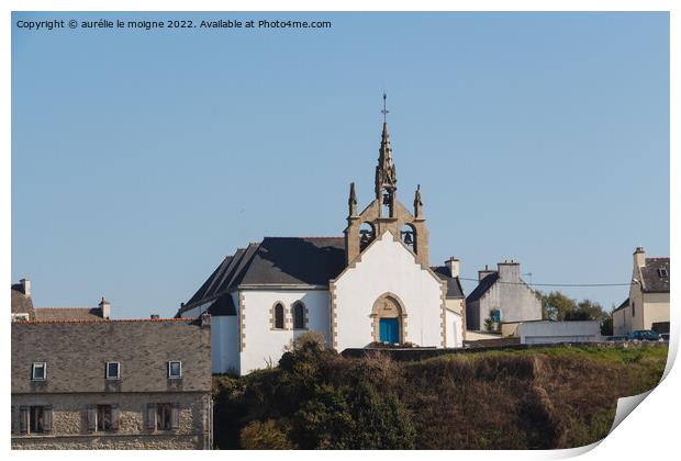 Saint Julien church in Poulgoazec Print by aurélie le moigne