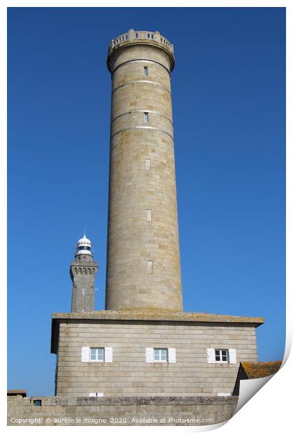 Lighthouses of Penmarc'h and Eckmul Print by aurélie le moigne