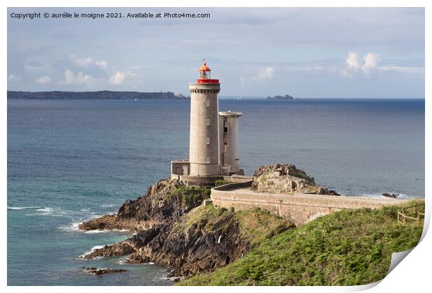 Petit Minou lighthouse in Plouzane Print by aurélie le moigne