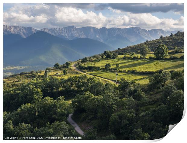 Cadi Range as seen from Cerdanya, Catalan Pyrenees Print by Pere Sanz