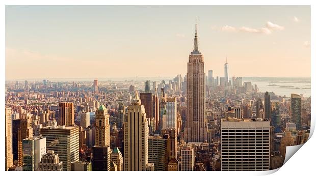 Sunset over Manhattan's Iconic Skyline Print by Pere Sanz