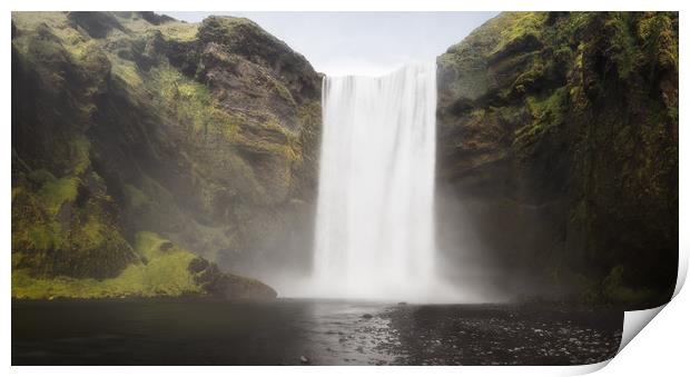 Panoramic View of Skogafoss Waterfall, Iceland Print by Pere Sanz