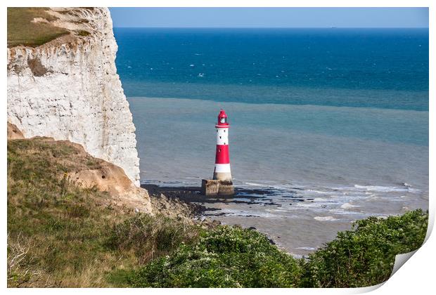 Beachy Head Lighthouse in the afternoon Print by Pere Sanz