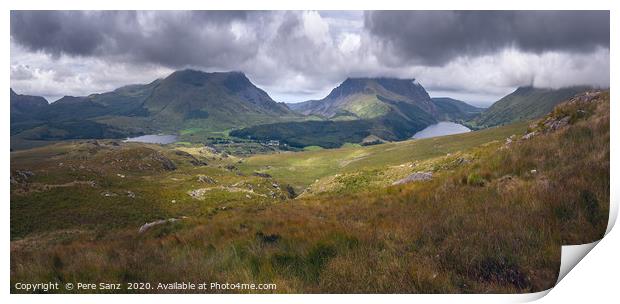 Panorama of Cloudy Landscape in Snowdonia, Wales,  Print by Pere Sanz